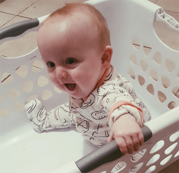 Baby in a basket